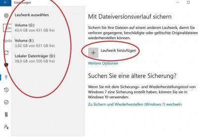 Windows 10 Laufwerkssicherung