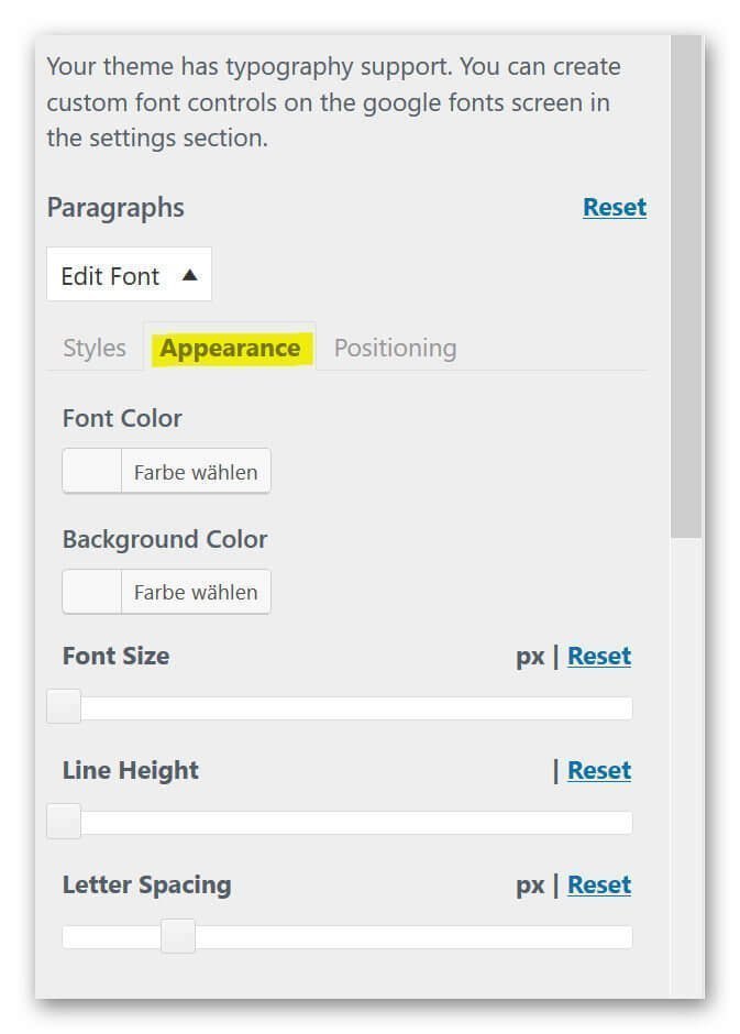 Easy Google Fonts Color Size