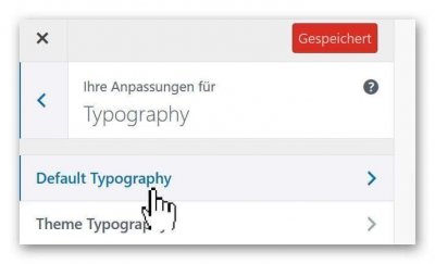 WP Default Typografie