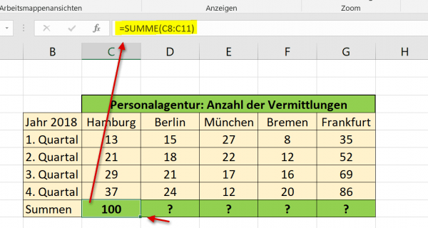 Relative Bezüge in Excel Abb.1