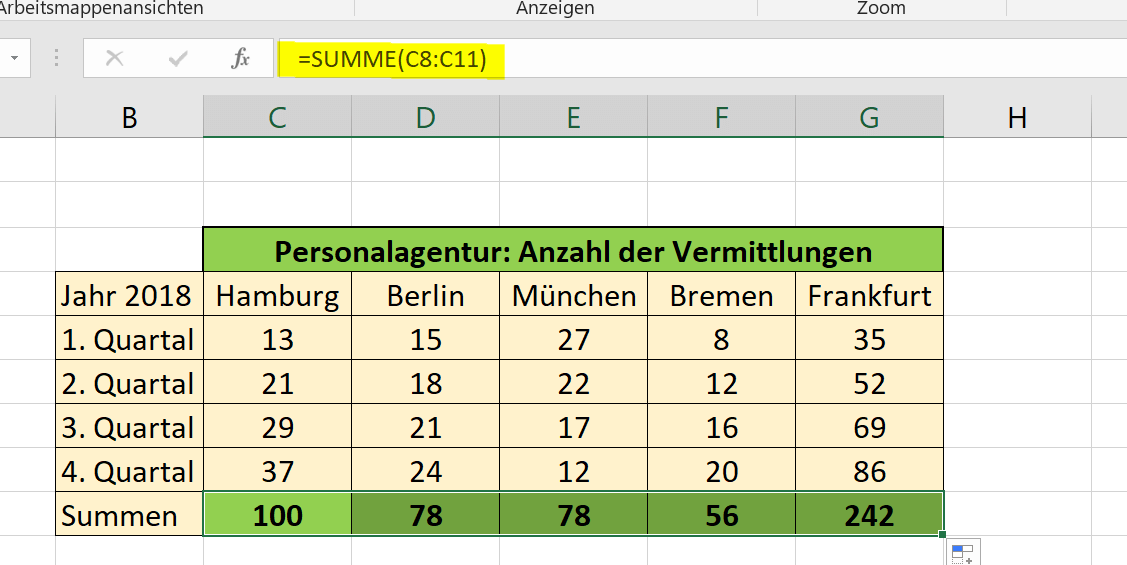 Relative Bezüge in Excel Abb.2
