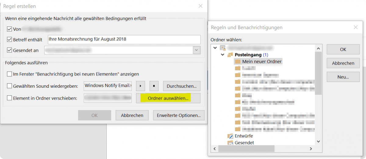Outlook 2016 Mails Im Selben Fenster öffnen E-Mail Regeln für den Posteingang in Microsoft Outlook erstellen