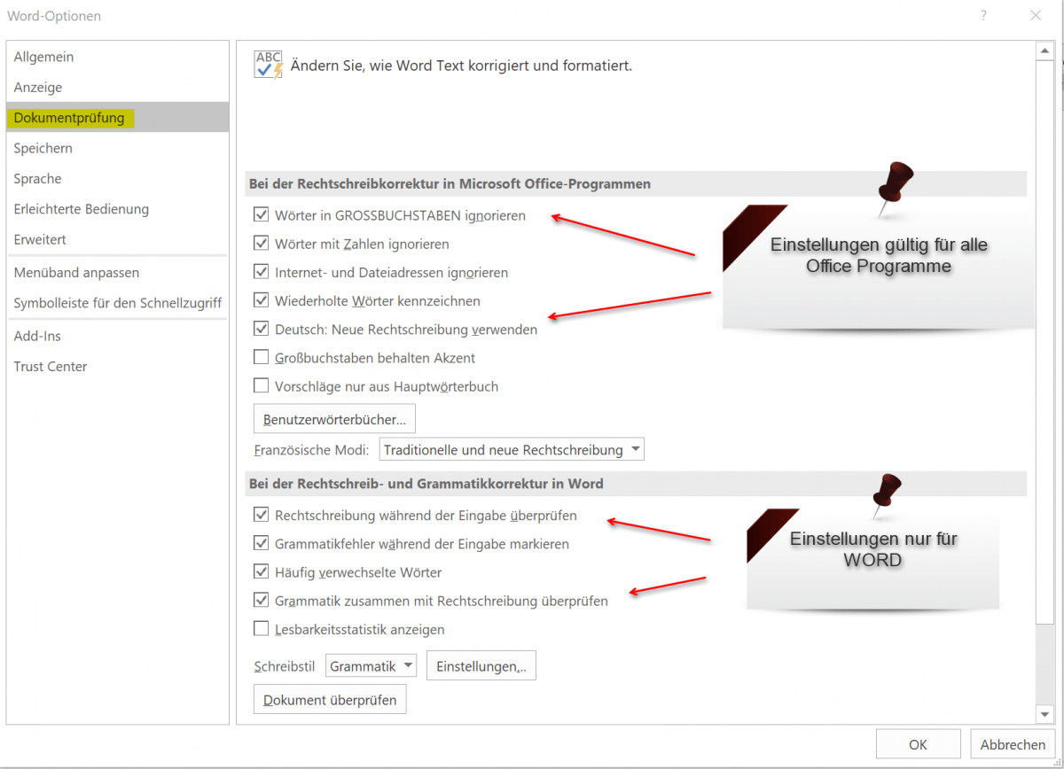 Die Autokorrektur in Word und die Autovervollständigung