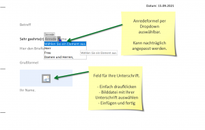 Word Briefvorlage DIN5008 mit Formularfeldern - Abb.4