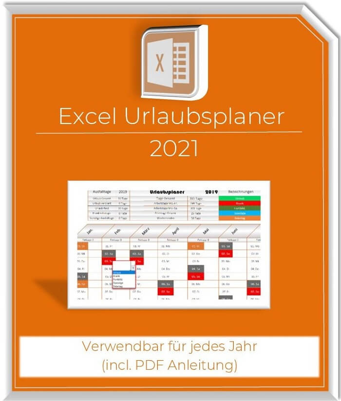 Dynamischer Excel Urlaubsplaner 2021 Mit Feiertagen Zum Download