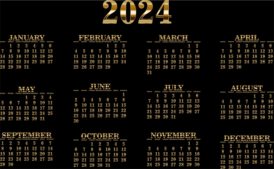 Jahreskalender 2024 mit excel