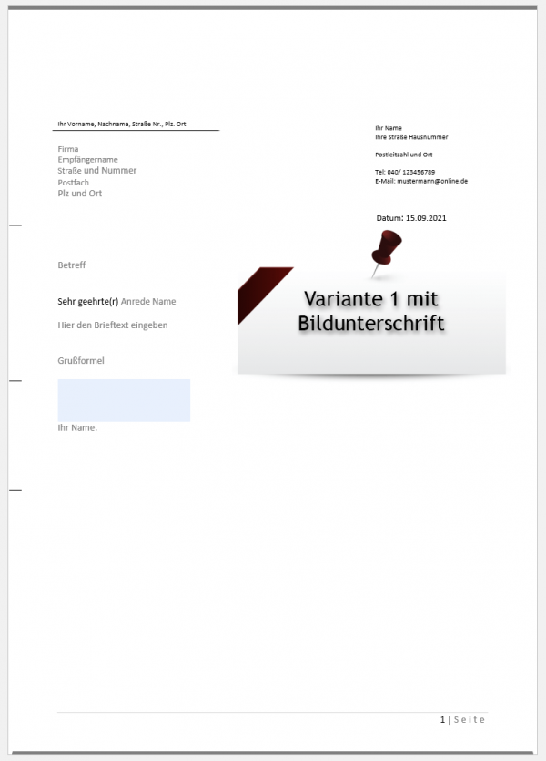 Geschäftsbrief Din 5008 Vorlage Word 2020 Download Briefvorlage Word - DIN 5008 - mit Formularfeldern