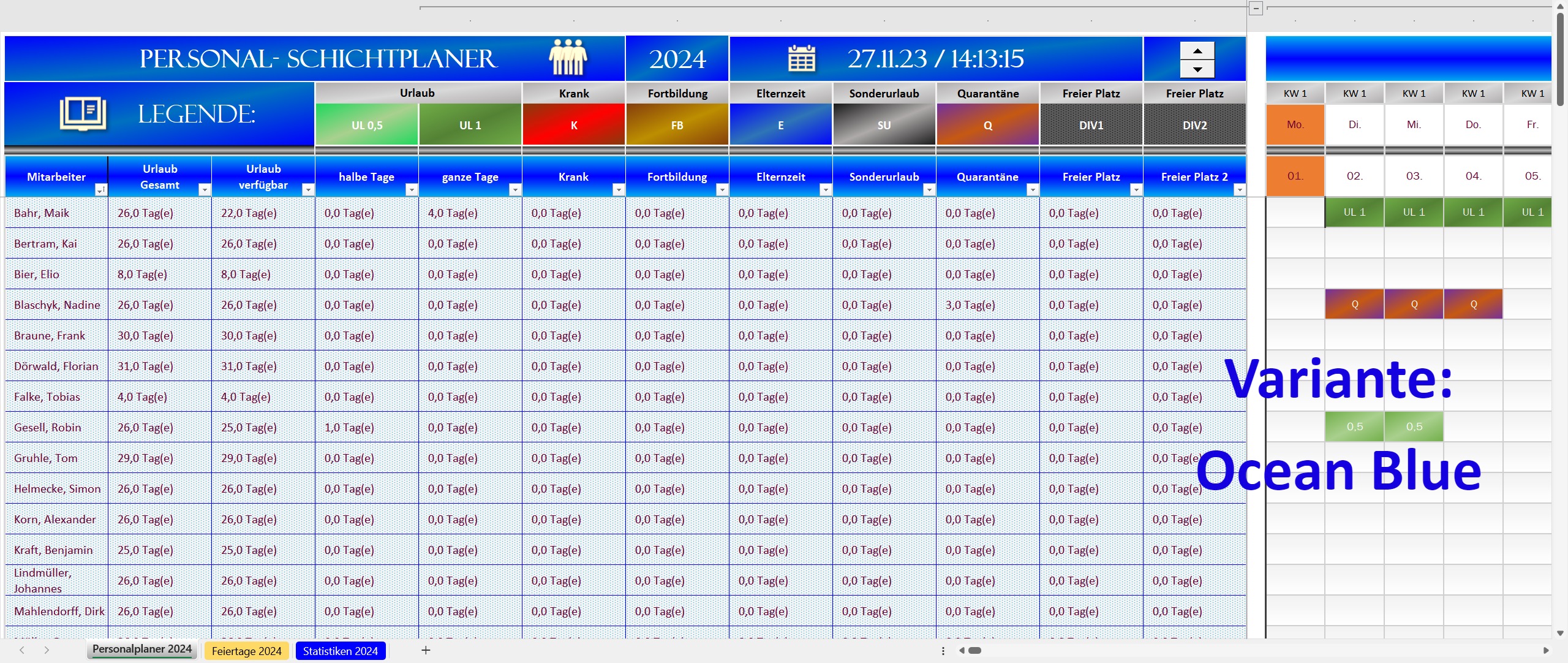 Excel Personalplaner 2024 - Ocean Blue-01