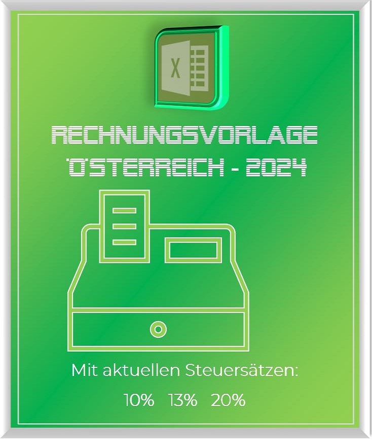 Excel Rechnungsvorlage Oesterreich 2024 - mit Stammdaten
