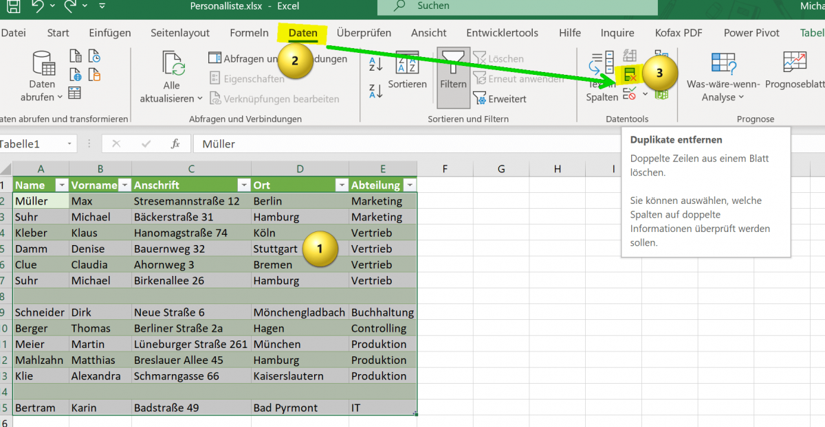 Excel Tabellen bereinigen Tabellen beschleunigen