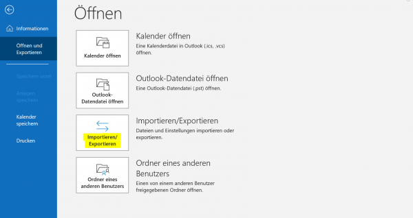 Outlook Kalender iCal Datei importieren Abb.1
