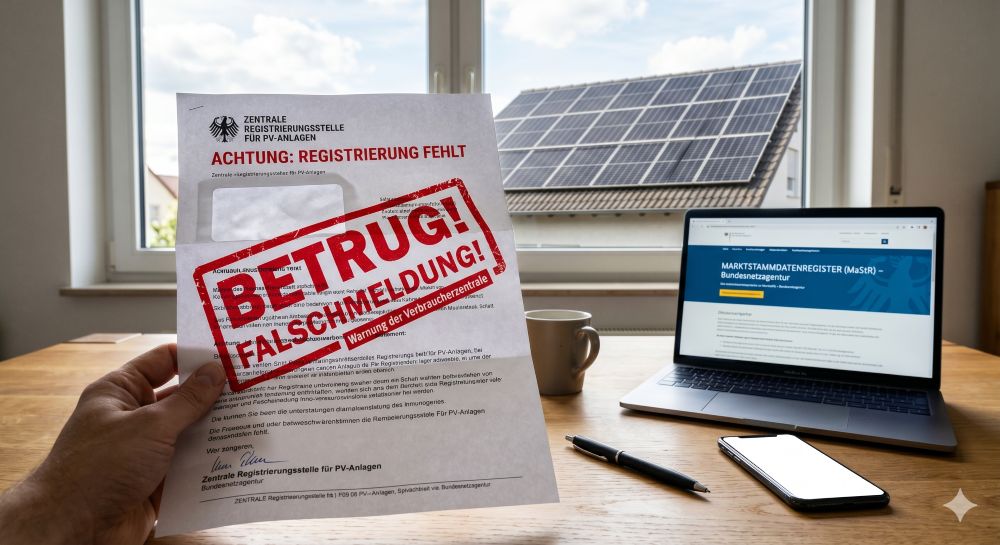 Gefälschte Briefe zur PV-Anlagen-Registrierung