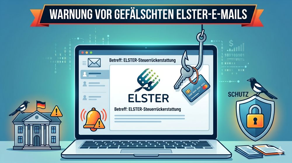 Welle gefälschter ELSTER-E-Mails im Umlauf